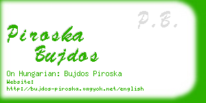 piroska bujdos business card